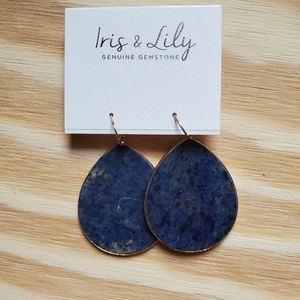 Iris & Lily Genuine Stone Tear Drop Earrings